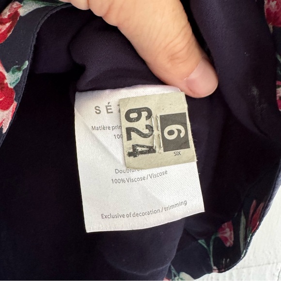 Sezane Pacome Floral Wrap Mini Skirt Blue Floral Silk size 38 US6 - Picture 11 of 11